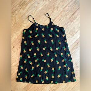 Black Dress with Pineapple Print